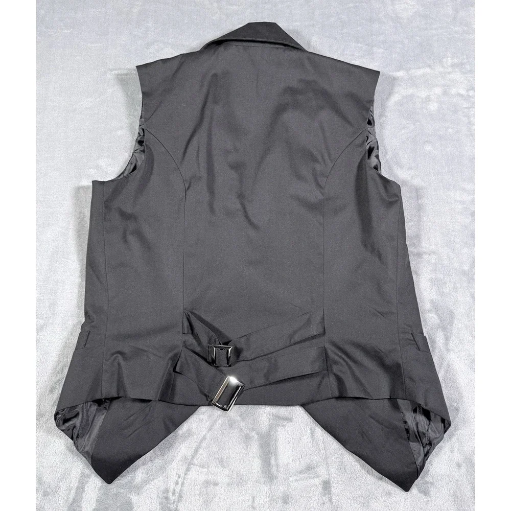 Fanplusfriend Gothic Ouji Steampunk Vest Asymmetrical Double Breasted Black L